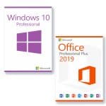 Microsoft Windows 10 Professional + Microsoft Office 2019 Professional Plus license for 3 devices